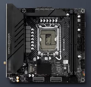 Mini-ITX-moederbord met x8+x8 PCIe 5.0 MCIO-connectoren aan de onderkant