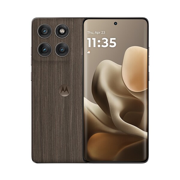 De Motorola Edge 60 Pro in Basswood Walnut (Afbeelding bron: Motorola)