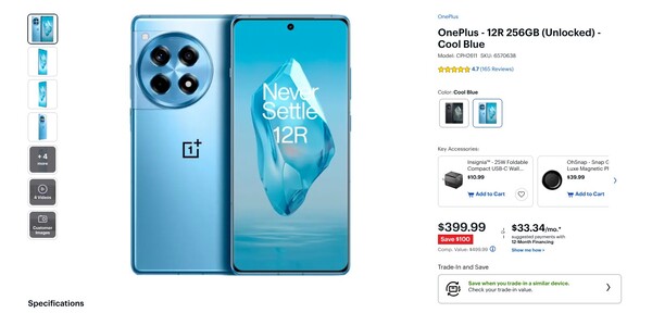De Cool Blue kleurvariant (16GB+256GB) heeft een extra korting van $100 gekregen bij Best Buy. (Afbeeldingsbron: Beste koop)