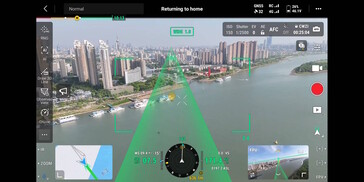 De geprojecteerde vliegbaan kan live worden weergegeven. (Afbeeldingsbron: DJI)