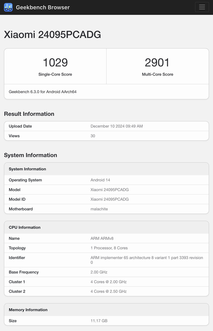 (Afbeeldingsbron: Geekbench)