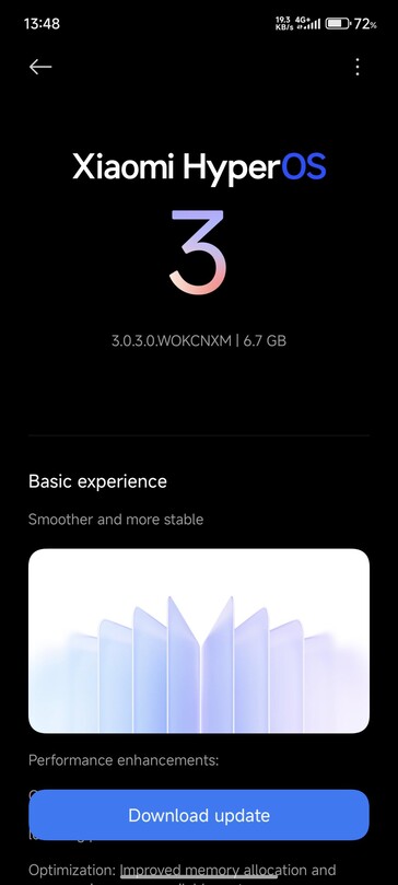 HyperOS 3 OTA op Redmi K80 (Afbeeldingsbron: Reddit-gebruiker u/Note1411)