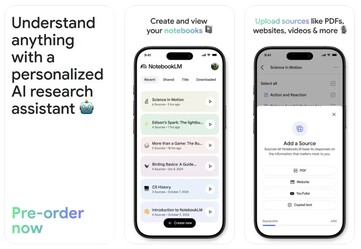 De NotebookLM app zal beschikbaar zijn voor iPhones, iPads en Android apparaten. (Afbeeldingsbron: Google)