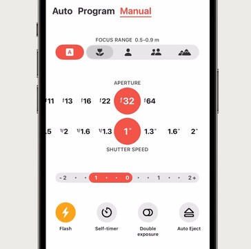 De Polaroid App maakt volledig handmatige bediening van de Polaroid Flip mogelijk, inclusief het maken van dubbele belichtingen.  (Afbeeldingsbron: Polaroid)