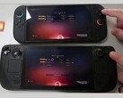 De Nintendo Switch 2 (boven) en Steam Deck OLED (onder) draaien No Man's Sky naast elkaar. De afbeelding benadrukt het verschil in laadtijd dat tijdens het testen werd waargenomen. (Afbeeldingsbron: The Phawx op YouTube)