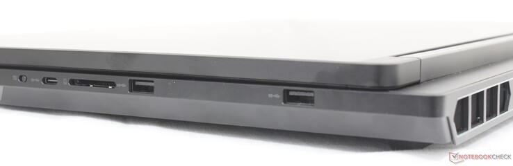 Rechts: USB-C (10 Gbps), SD-kaartlezer, 2x USB-A (10 Gbps)