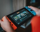 Een afbeelding van de Nintendo Switch-console in gebruik