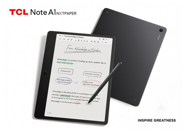 De TCL Note A1 NxtPaper heeft een 11,5-inch scherm met een verversingssnelheid van 120Hz. (Afbeeldingsbron: TCL)