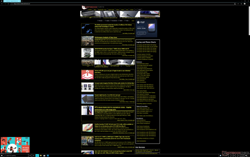 Surfen op het web met de Windows modus Hoog Contrast aan. De levensduur van de batterij zou meer dan verdubbelen aangezien de meeste OLED-pixels zijn uitgeschakeld