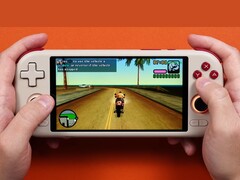 Mangmi Air X handheld console met Grand Theft Auto: Vice City Stories. (Afbeeldingsbron: Joey's Retro Handhelds)