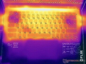 Oppervlaktetemperaturen boven (stresstest)