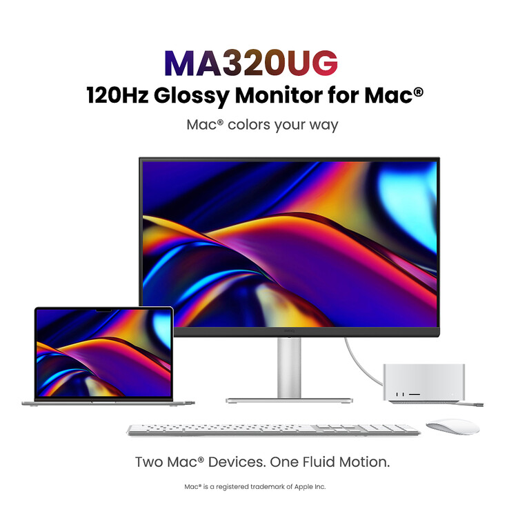 De BenQ MA320UG-monitor heeft twee Thunderbolt 4-poorten
