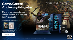 Intels voorjaarsbundel voor gamers en makers (afgebeeld), inclusief Civilization 7 en Dying Light: Het Beest