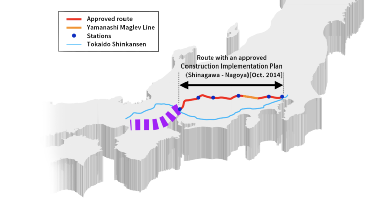 Routes van de twee Shinkansen-systemen. (Afbeelding: Central Japan Railway)