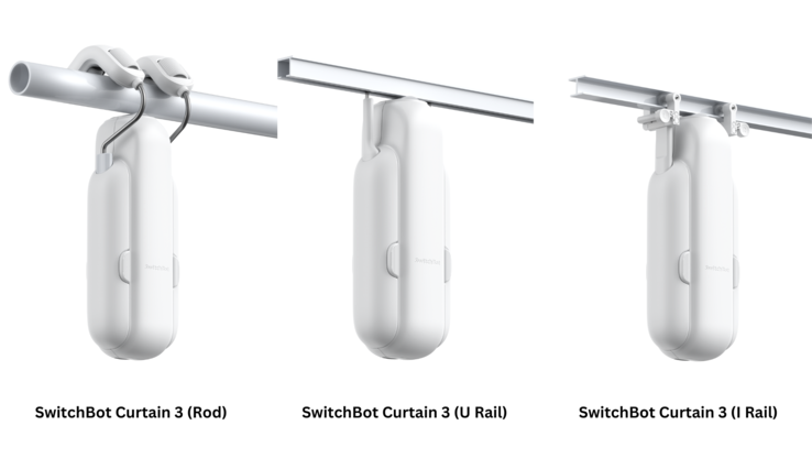 De SwitchBot Curtain 3 is compatibel met R-, U- en I-rails. (Afbeeldingsbron: SwitchBot)