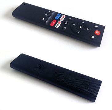 De Yaber T1 Pro infrarood afstandsbediening heeft een eenvoudige lay-out die gemakkelijk in het donker te gebruiken is, met een licht getextureerde achterkant voor een goede grip. Er zijn twee AAA-batterijen nodig. (Afbeeldingsbron: Notebookcheck)