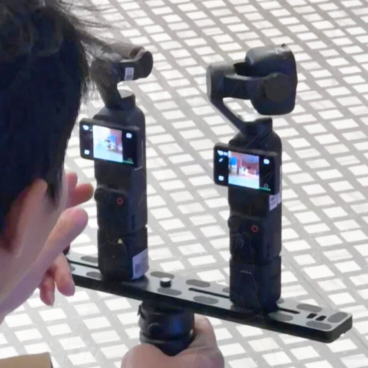 Dezelfde twee nog niet uitgebrachte Osmo Pocket-camera's die publiekelijk getest worden. (Afbeeldingsbron: via Igor Bogdanov)