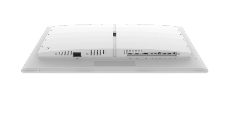 De afbeelding toont een onderaanzicht van de Philips Evnia-gamingmonitor.