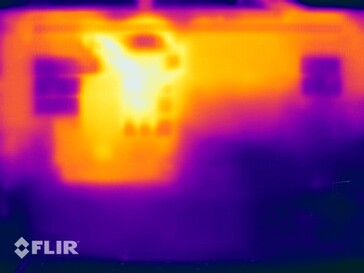 Oppervlaktetemperaturen in de stresstest (onder)