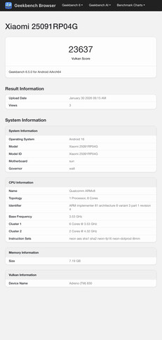 (Afbeeldingsbron: Geekbench)