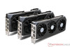 Gigabyte Radeon RX 9070 XT Gaming OC 16G (links), Gigabyte Radeon RX 9070 Gaming OC 16G (midden), Gigabyte Radeon RX 9060 XT Gaming OC 16G (rechts)