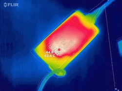 De voeding bereikt een temperatuur tot 49 °C onder belasting