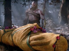Kratos uit God of War Laufey afgebeeld