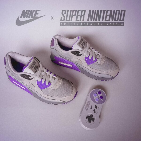 De sneakers zijn gemaakt om de 35e verjaardag van de SNES te vieren, maar ze zullen niet in massaproductie worden genomen. (Afbeelding bron: Bonzanini Design)