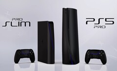 De bekende ontwerper Concept Creator kwam met deze ontwerpen voor een zwarte PS5 Pro Slim en PS5 Pro. (Beeldbron: Concept Creator)