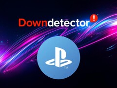 PlayStation Network-symbool onder Down Detector-logo