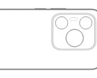 Een "Huawei P70" render. (Bron: Digital Chat Station via Weibo)