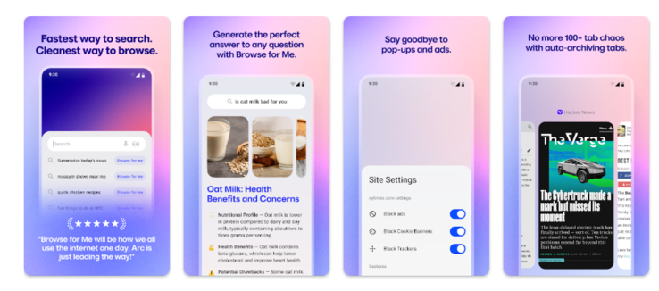 Arc Zoeken Android browser