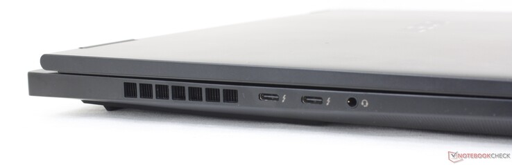 Links: USB-C 3.2 Gen. 2 + Thunderbolt 4 w Power Delivery + DisplayPort 1.4, 3,5 mm headset