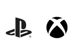 De PlayStation- en Xbox-logo's tegen een witte achtergrond (bron: PlayStation en Xbox)