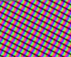 Subpixelmatrix achter mat beeldschermoppervlak