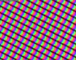 Subpixelmatrix achter mat beeldschermoppervlak