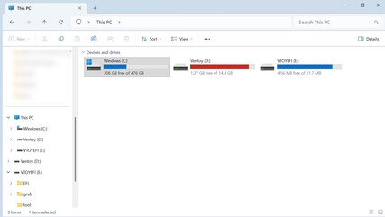 De twee Ventoy-scheidingswanden