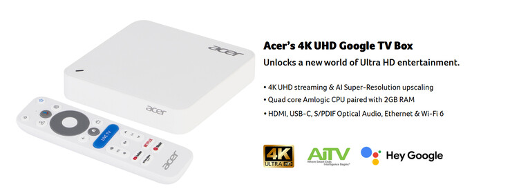 De belangrijkste kenmerken van de 4K Google TV Box (Afbeelding bron: Acer)