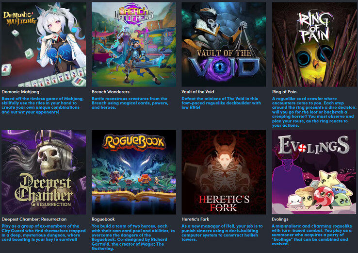 Alle games in de gamebundel (Afbeelding bron: Humble Bundle)