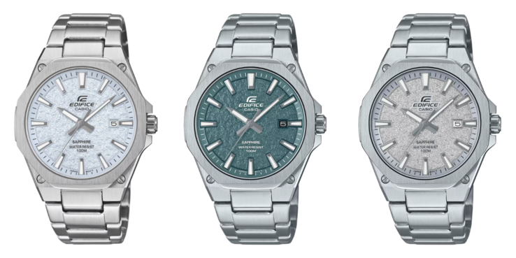 Van links naar rechts: de Casio EFR-S108DE-2AV, EFR-S108DE-3AV en EFR-S108DE-8AV horloges. (Afbeeldingsbron: Casio)