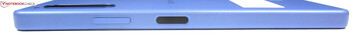 Rechts: volumetoets, aan/uit-knop met vingerafdruksensor