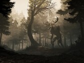 Afbeelding uit het spel GreedFall met een bos en een wezen. (Afbeeldingsbron: Steam)