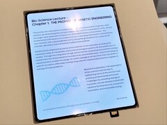 Samsung's vouwbare scherm zonder vouwen, naar verluidt voor de aankomende Galaxy Z Fold 8. 