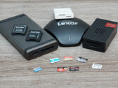 Het testveld: Twee MicroSD Express-kaarten tegen drie UHS-kaarten. De Sony Tough werd weggelaten omdat deze in gebruik was voor opnamen. Buiten: Twee eveneens relatief nieuwe geheugenkaartformaten die zich niet konden laten gelden. (Afbeeldingsbron: Andreas Sebayang/N
