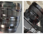 Gelekte beelden van de Fujinon XF8mm f/3.5 R WR lens onthullen een compact formaat en handmatige diafragmaring. (Beeldbron: Fuji Rumors)