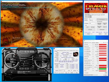 System information during a FurMark PT 110% stress test