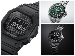 Afgebeeld - de Casio GW-5000HS-1 (links), de Seiko Prospex SRPL53K1 (rechtsboven), en het Citizen Promaster Mechanical GMT horloge (rechtsonder). (Afbeelding bron: Casio, Seiko, Citizen)