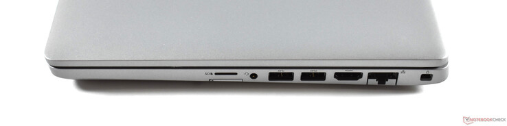 Rechts: microSD, SIM-slot, 2x USB-A 3.0, HDMI, RJ45 Ethernet, Edelslot