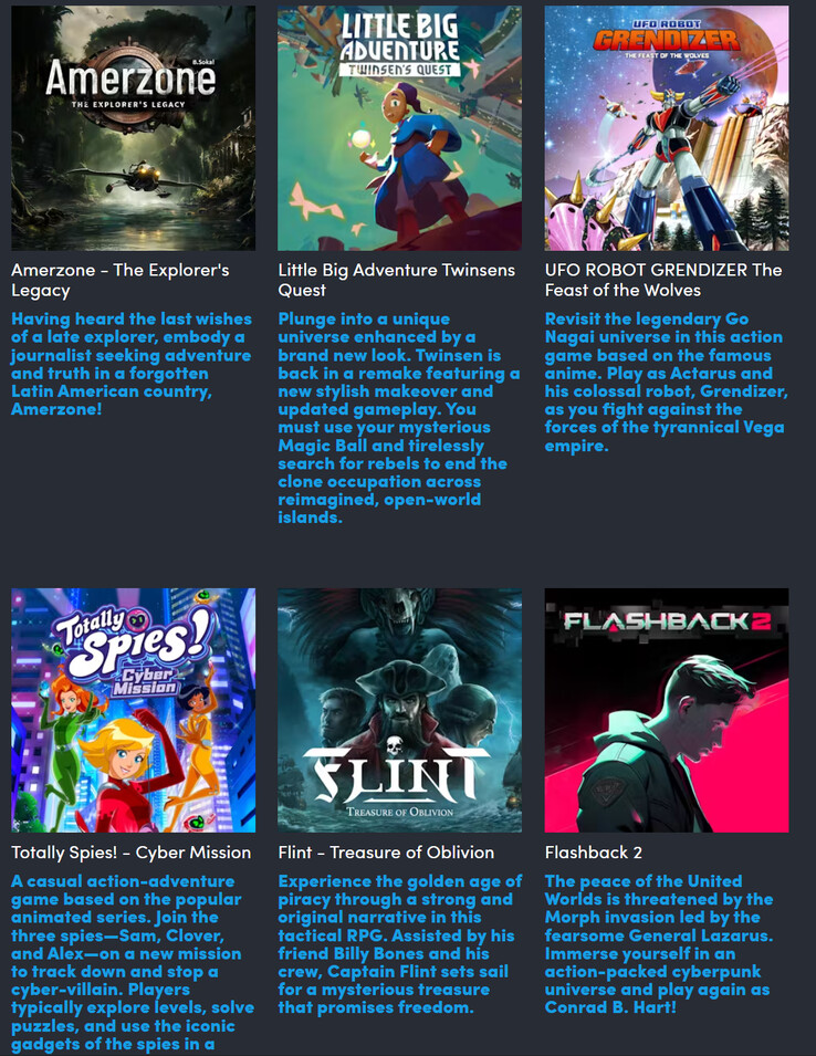 Alle games die vrijkomen in de $20-tier (Afbeelding bron: Humble Bundle)