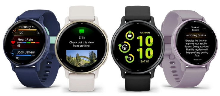 De Garmin Vivoactive 5 GPS smartwatch is verkrijgbaar in vier kleuren. (Afbeelding bron: Garmin)